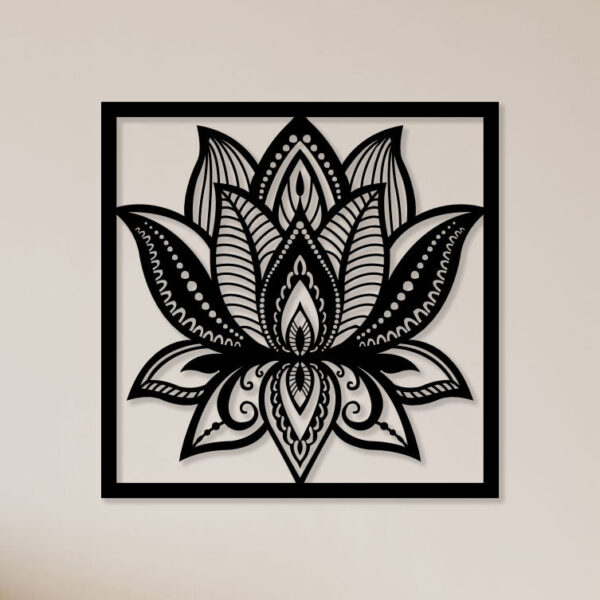 Attractive Lotus Metal Wall Art1