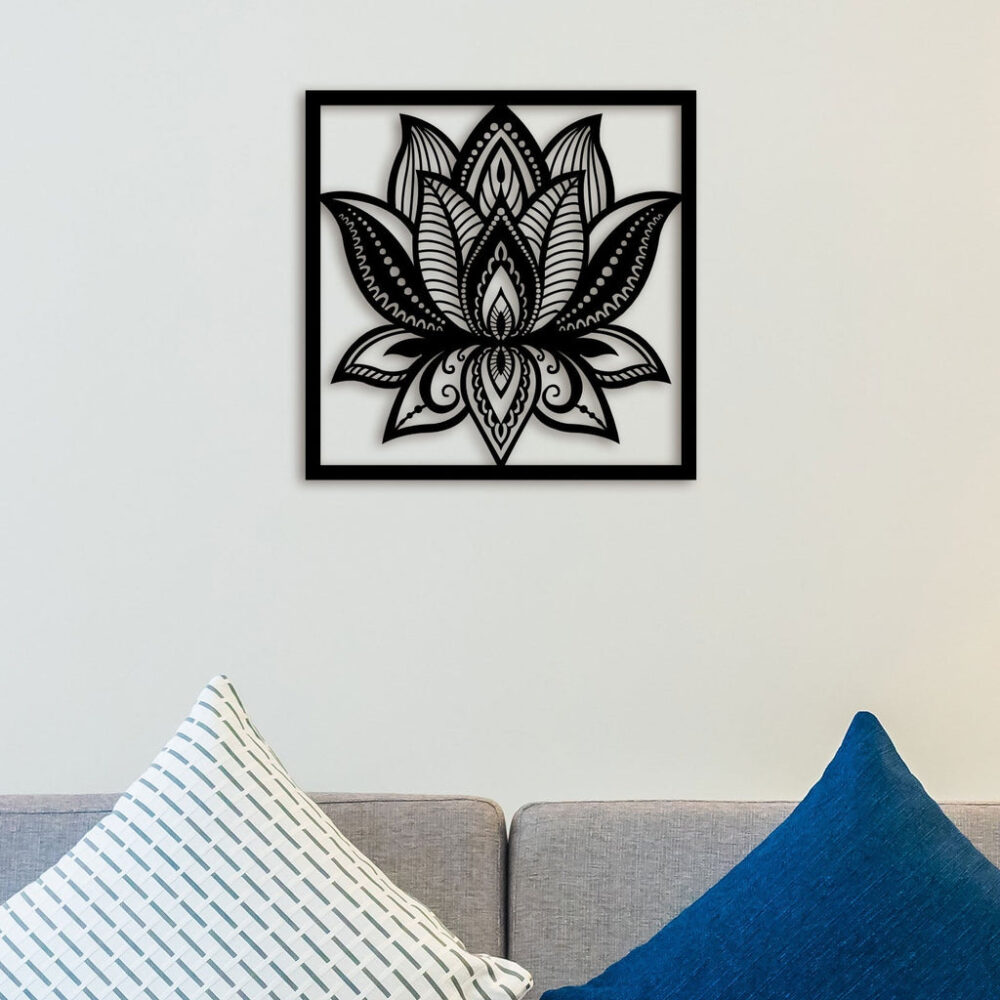 Attractive Lotus Metal Wall Art2