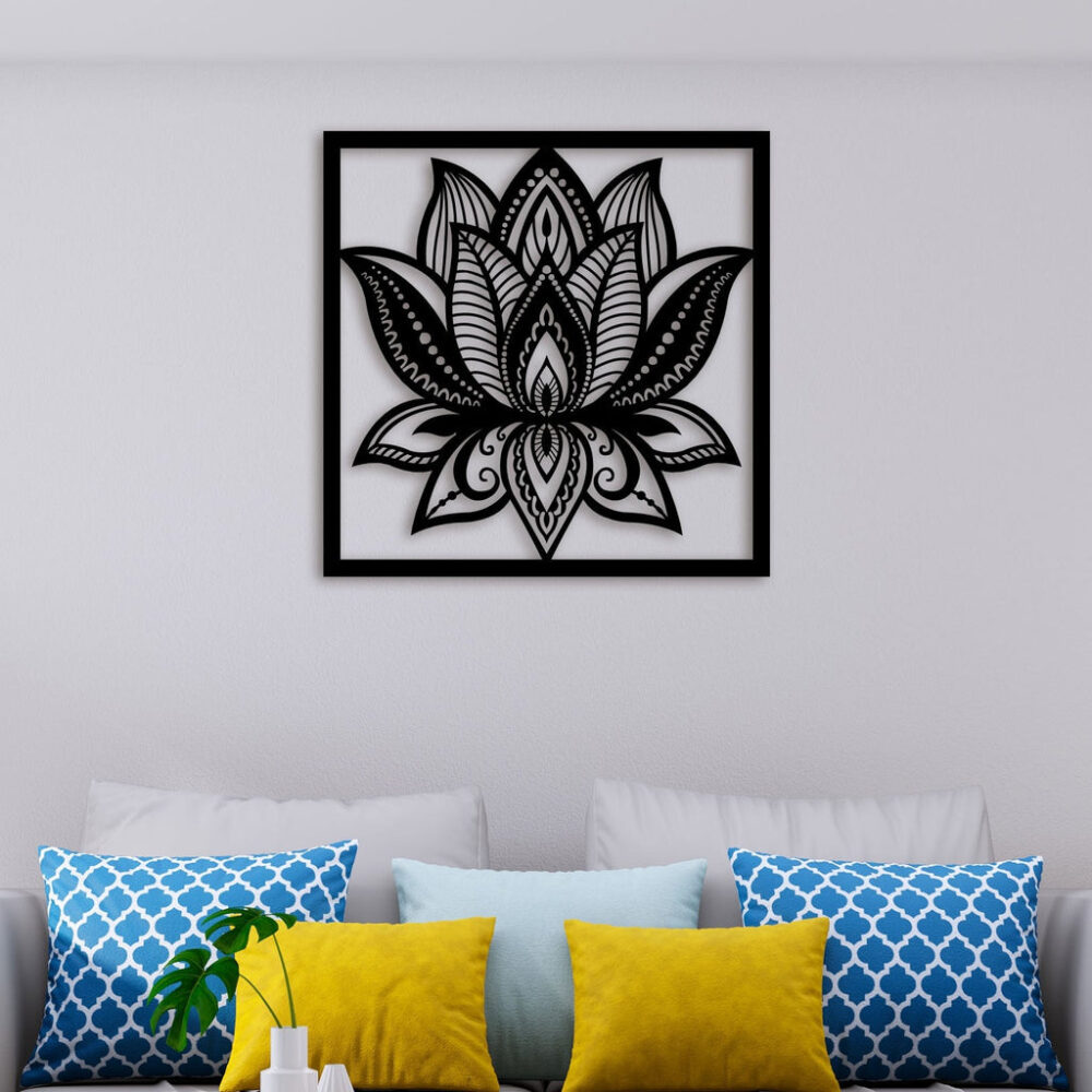 Attractive Lotus Metal Wall Art4