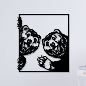 Bear Friends Metal Wall Art1