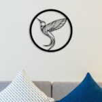 Bird In Circle Metal Wall Art2