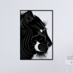 Black Tiger Face Metal Wall Art1