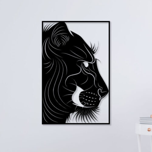 Black Tiger Face Metal Wall Art1
