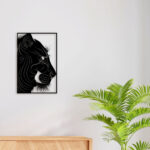 Black Tiger Face Metal Wall Art4