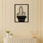 Cactus In Pot Metal Wall Art