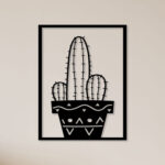 Cactus In Pot Metal Wall Art1