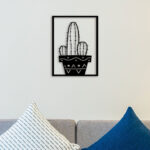 Cactus In Pot Metal Wall Art2