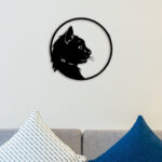 Cat Face Metal Wall Art