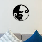 Cat Ying Yang Metal Wall Art2