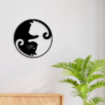 Cat Ying Yang Metal Wall Art3