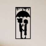Couple With Umbrella Metal Wall Art1