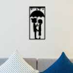 Couple With Umbrella Metal Wall Art2