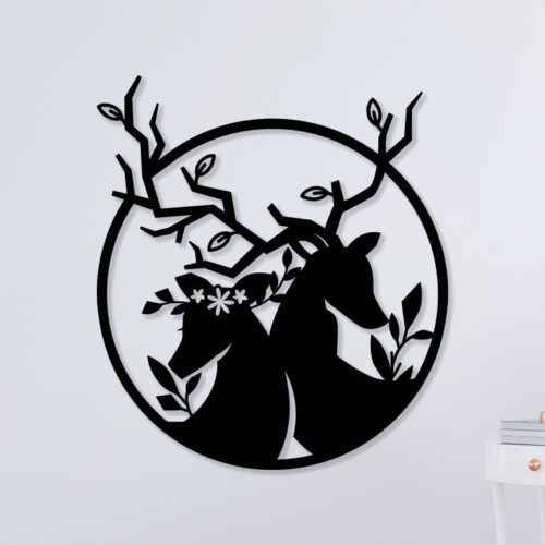 Deer Family Metal Wall Art1