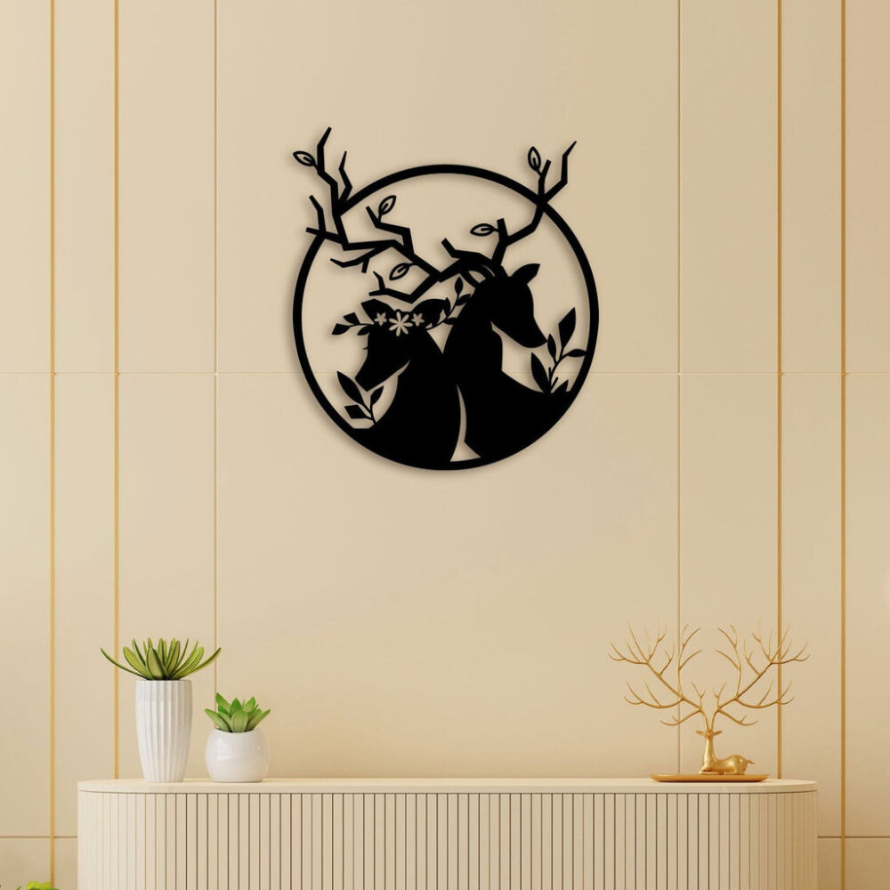 Deer Family Metal Wall Art2