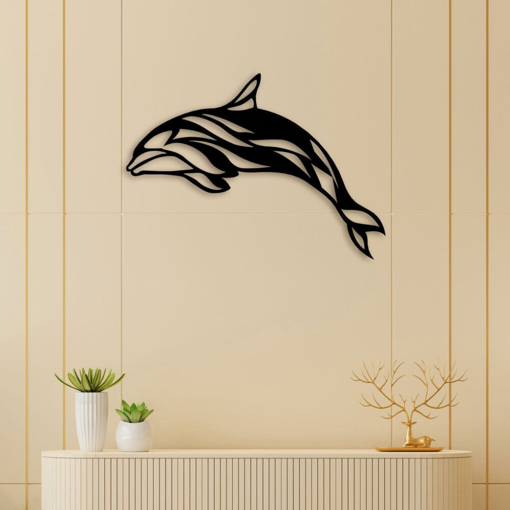 Dolphin Fish Metal Wall Art