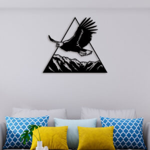 Eagle On Mountain Metal Wall Art4