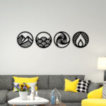 Elegant Four Round Shape Metal Wall Art