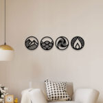 Elegant Four Round Shape Metal Wall Art2