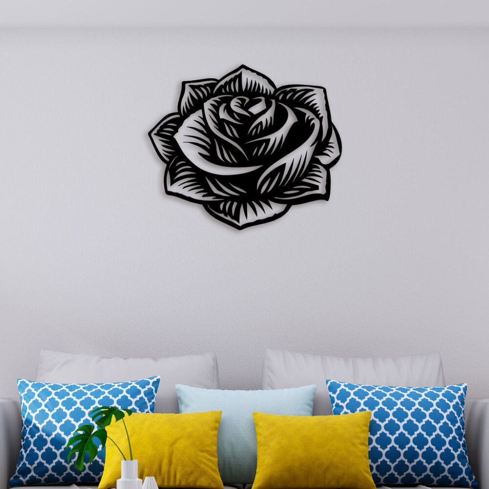 Elegant Rose Metal Wall Art