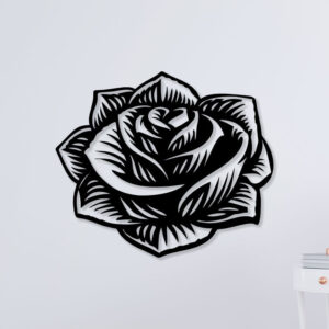 Elegant Rose Metal Wall Art1