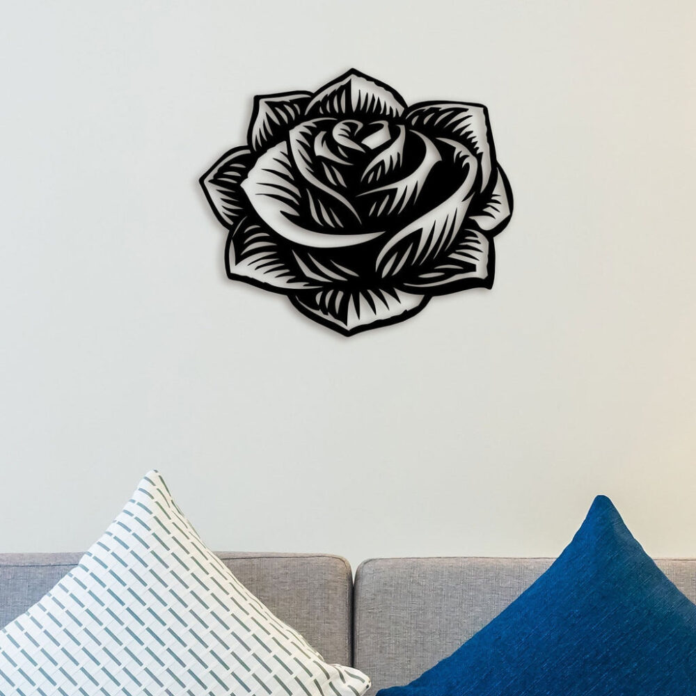 Elegant Rose Metal Wall Art2