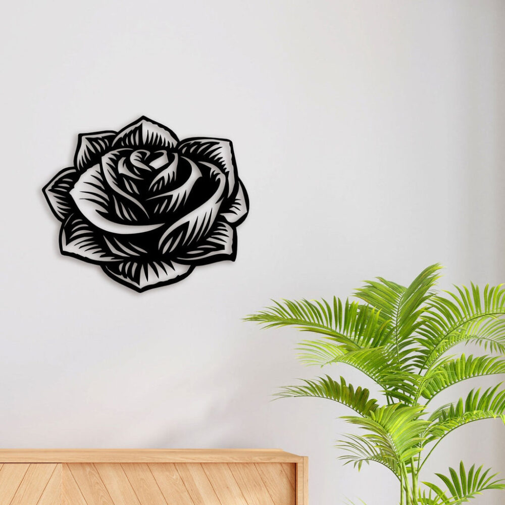 Elegant Rose Metal Wall Art4