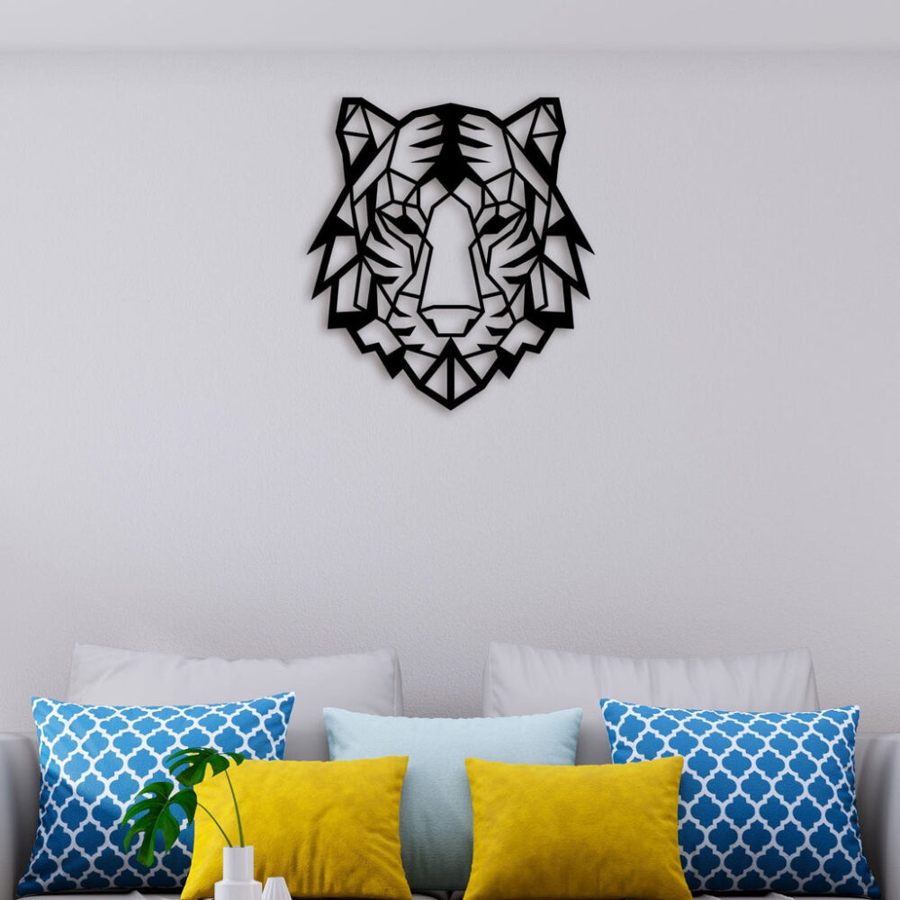 Elegant Tiger Face Metal Wall Art4