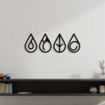 Elegant Water Drop Shape Metal Wall Art