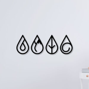 Elegant Water Drop Shape Metal Wall Art1