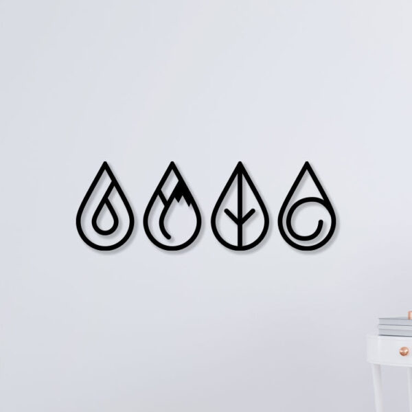 Elegant Water Drop Shape Metal Wall Art1