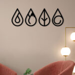 Elegant Water Drop Shape Metal Wall Art3