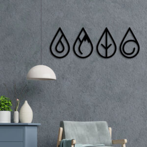 Elegant Water Drop Shape Metal Wall Art4