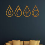 Elegant Water Drop Shape Metal Wall Art5