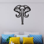 Elephant Face Metal Wall Art