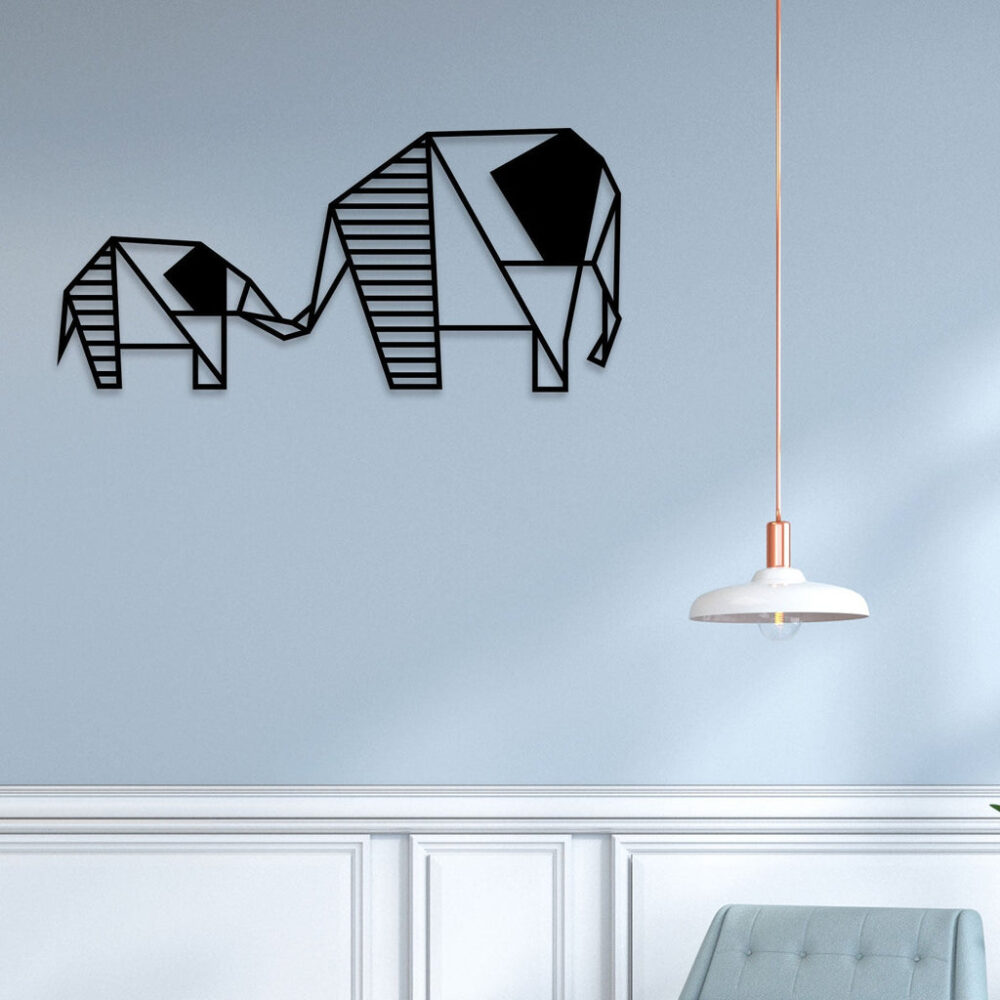 Elephant Family Metal Wall Art2