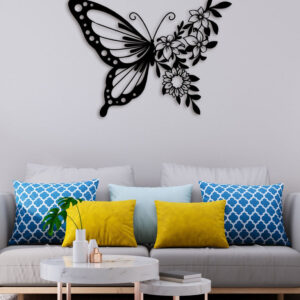 Flower Butterfly Metal Wall Art4