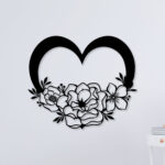Flower Heart Metal Wall Art1