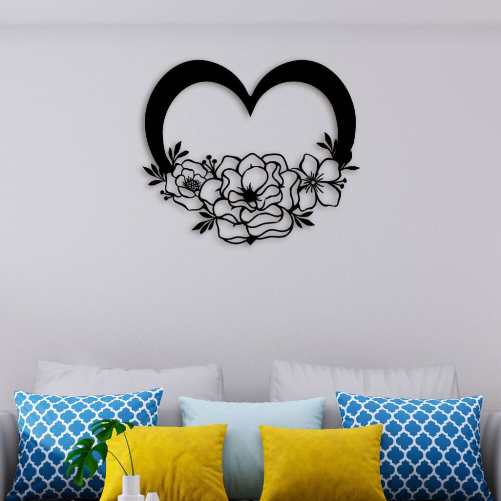 Flower Heart Metal Wall Art4