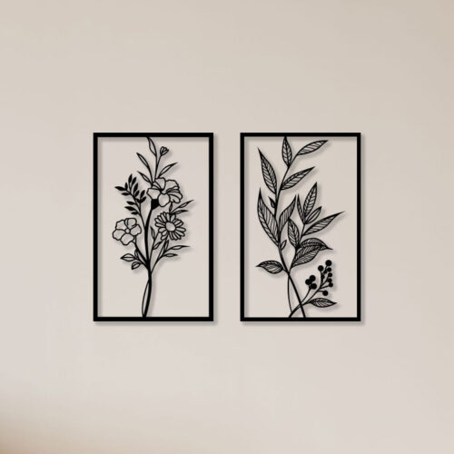 Flower Leaf Metal Wall Art1
