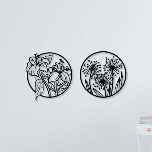 Flower Set Metal Wall Art2