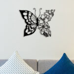 Flowers Butterfly Metal Wall Art2