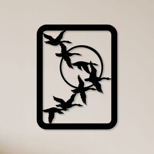 Flying Swan Metal Wall Art1