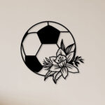 Football Flower Metal Wall Art1