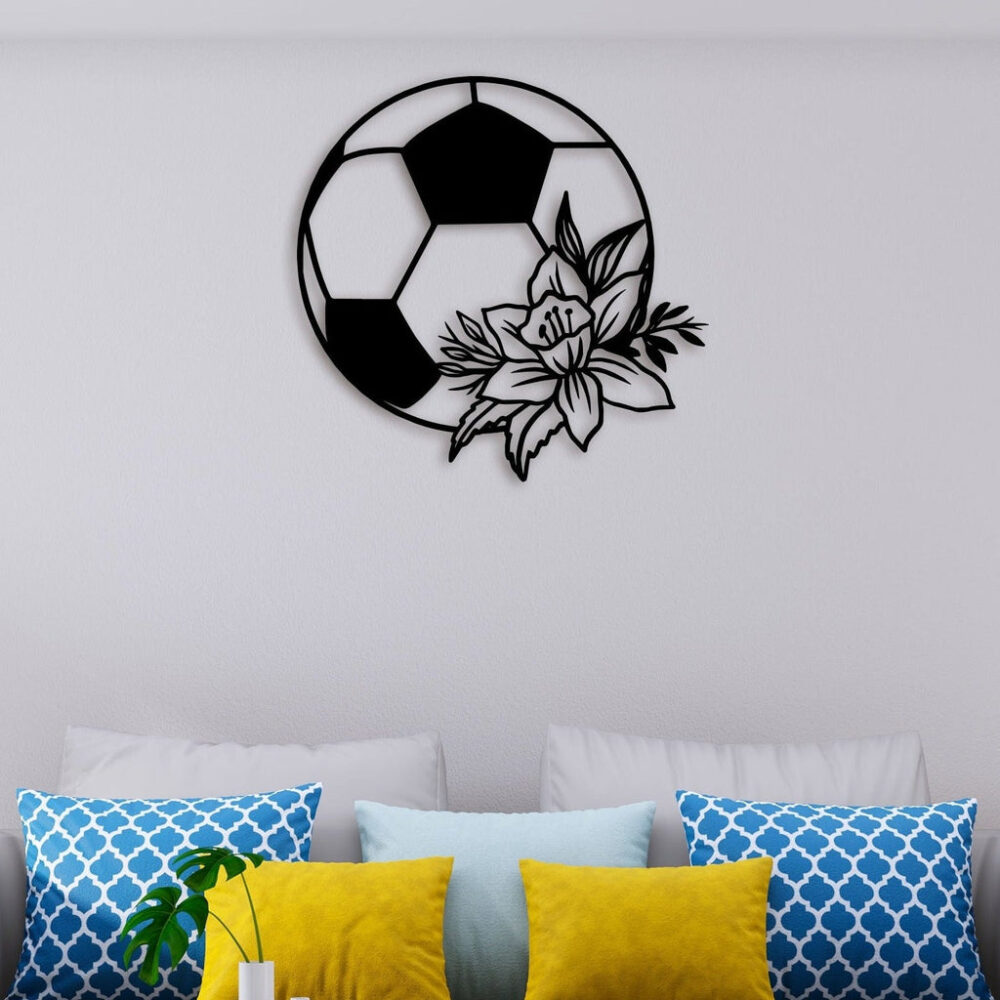 Football Flower Metal Wall Art4
