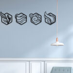 Four Hexagon Metal Wall Art2