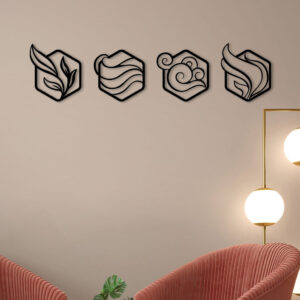 Four Hexagon Metal Wall Art3