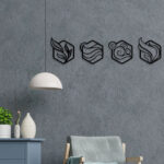 Four Hexagon Metal Wall Art4