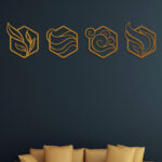 Four Hexagon Metal Wall Art5