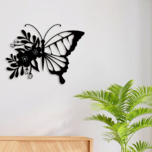 Leaf Butterfly Metal Wall Art3