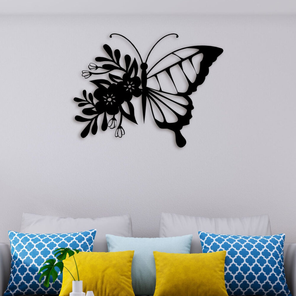 Leaf Butterfly Metal Wall Art4
